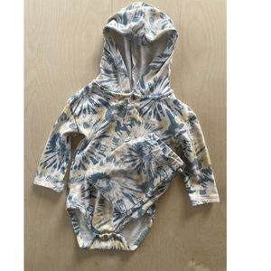 Tie-dye hoodie onesie and pants set